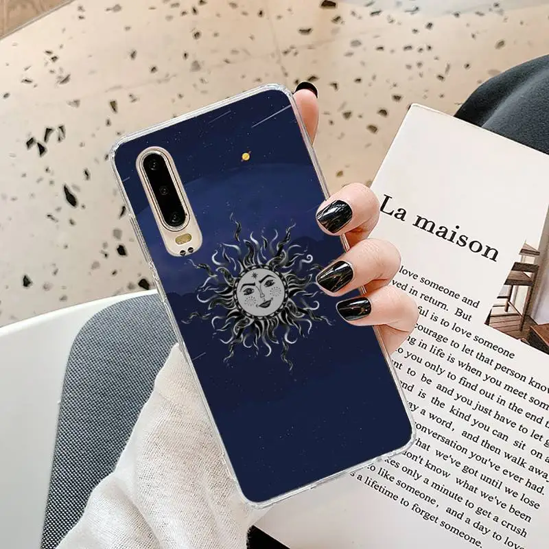 

Sun starry sky clouds Phone Case Transparent for Samsung A71 S9 10 20 HUAWEI p30 40 honor 10i 8x xiaomi note 8 Pro 10t 11