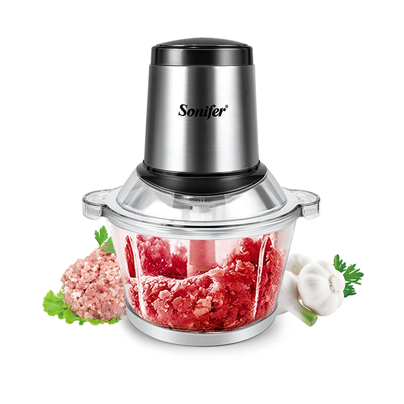 

Домашняя электрическая мясорубка из нержавеющей стали, 250 Вт, колбасный шприц, мясорубка, толстая стеклянная чаша
