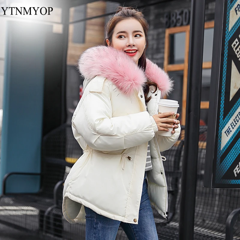 YTNMYOP новинка 2019 тонкая модная зимняя куртка с ласточкиным хвостом женская теплая