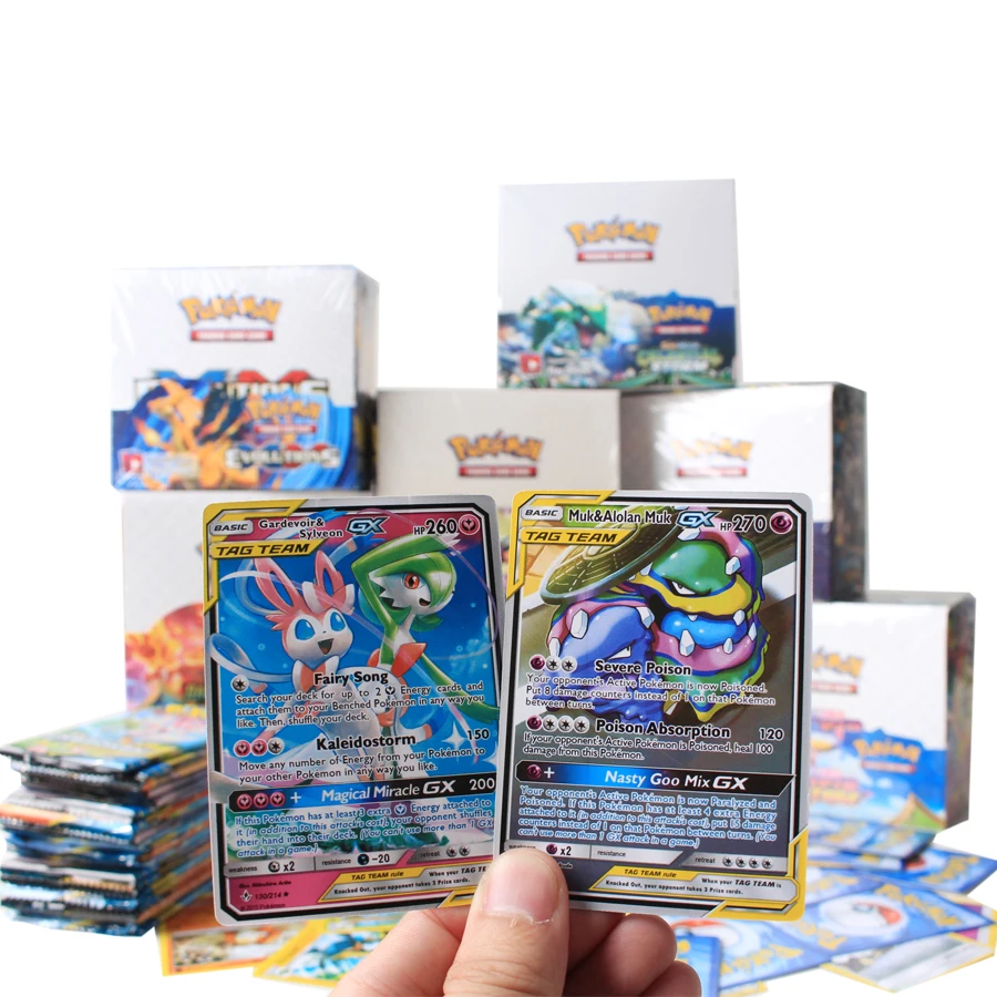 

360/234/100Pcs Pokemon Cards Sun & Moon Lost Thunder English Trading Card Game Evolutions Booster Box Collectible Kids Toy Gift
