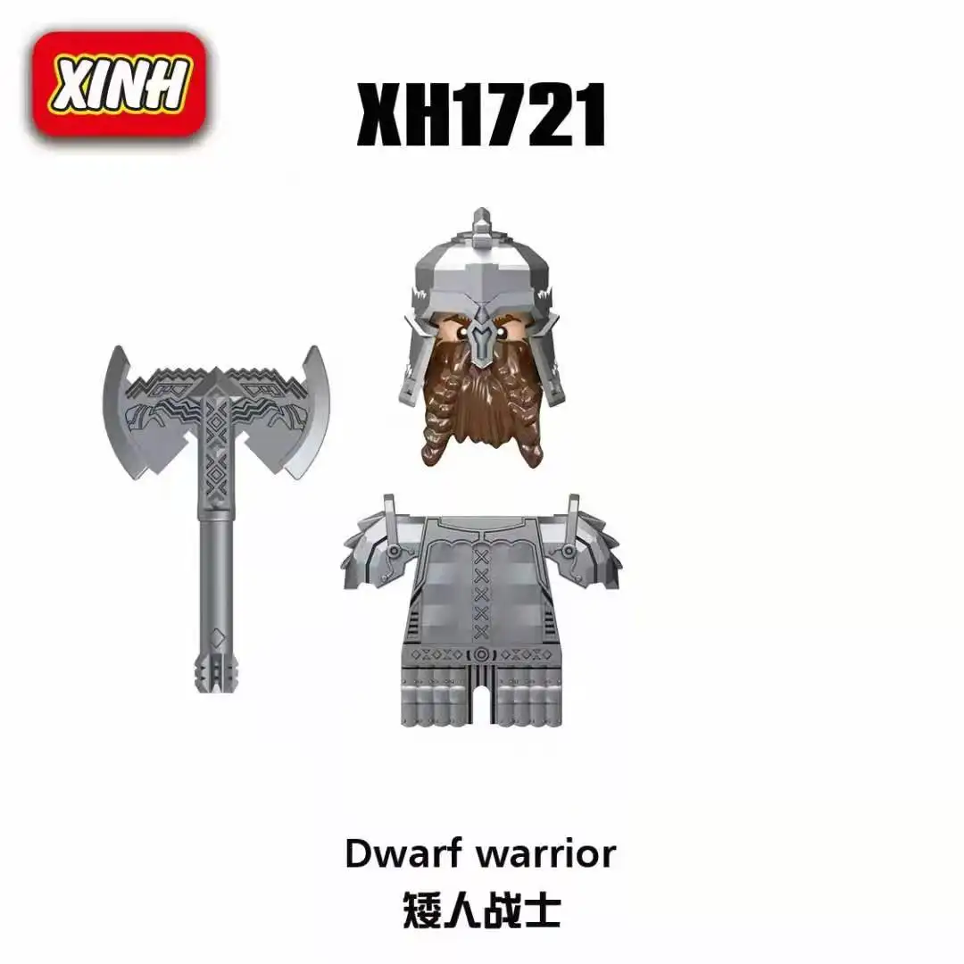 Блоки для сборки средневековых рыцарей военные карликовые эльфы модель воина