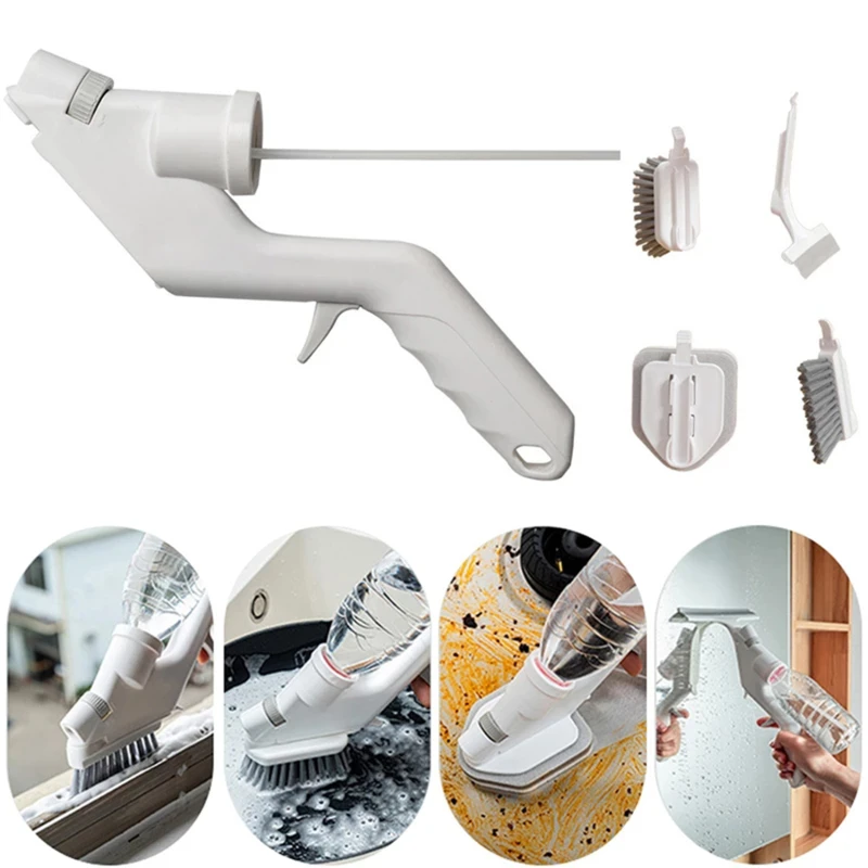 5 Juegos de Kits de limpieza, Herramientas de limpieza por pulverizaci&oacute;n de agua, cepillos, esponja, limpiaparabrisas, limpiador de ventanas de cocina, accesorios para el hogar-5