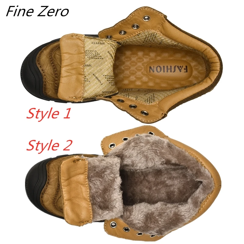 Ботинки мужские из натуральной коровьей кожи уличные водонепроницаемые