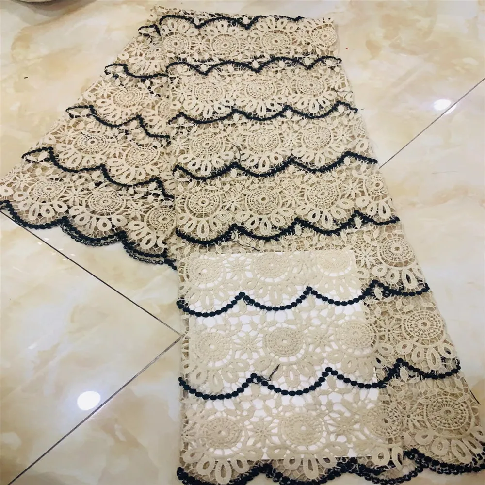 

High quality Polyester/Cotton Material african Cord lace 5 yards for lady party CD125-274