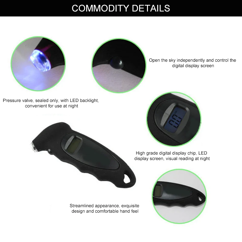 Манометр для шин 0-150 PSI подсветка Высокоточный цифровой контроль давления в шинах