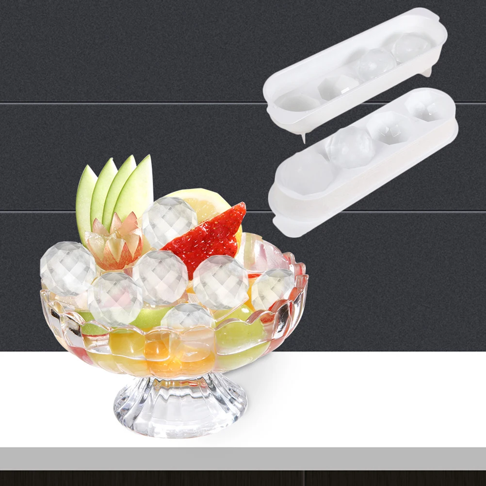 

Diamond Ice Cube Mould Sphere Ice Cube Trays With Cover Reusable Freezing Mold