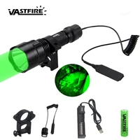 c8 4000lm t6 white led flashlight green q5 tactical hunting lanternrifle scope airsoft mount clipremote switch18650charger