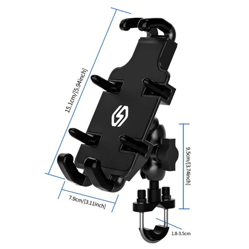 

Universal Metal Motorcycle Scooter Mobile Phone Mount Stand Holder Bike Cradle for 4.7-6.8" Cellphone Smartphone GPS