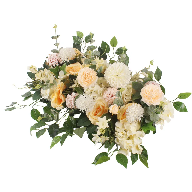 

1M DIY Custom Artificial Wedding Flower Wall Backdrop Arrangement Supplies Silk Rose Peony Fake Flowers Row Decoration for Arch