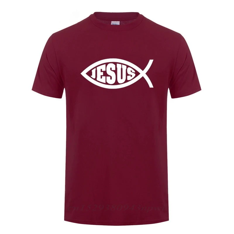 

Jesus Fish Christ Printing T-Shirt For Man Woman Christian Jesus Faith Inspirational Fashion Brand T Shirts T-shirt Men Clothing