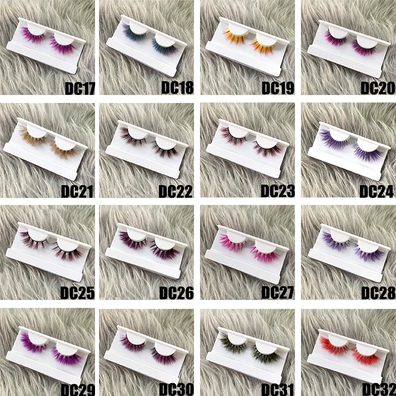 

Mikiwi Multi Color 3D False Colored Eyelashes Eye Lash Extension Makeup Cosplay Colorful Eyelash Natural Real Mink Fluffy Style