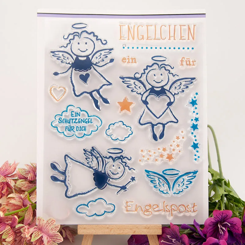 

Clear Stamp for Scrapbooking Transparent Stamps Silicone Rubber Stamps for Card Making DIY Photo Album Decor Angel