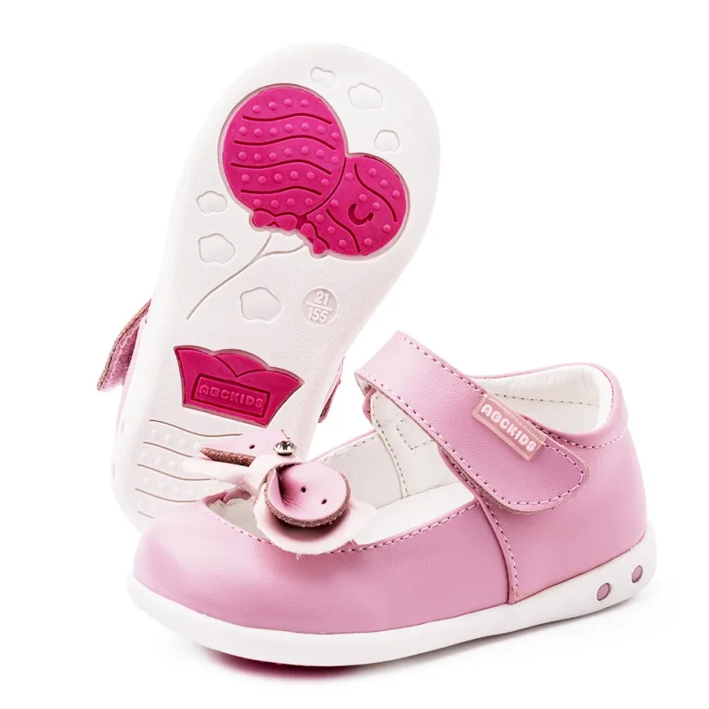 ABCKDIS/детская обувь принцессы Мэри Джейн для девочек на застежке липучке с большим