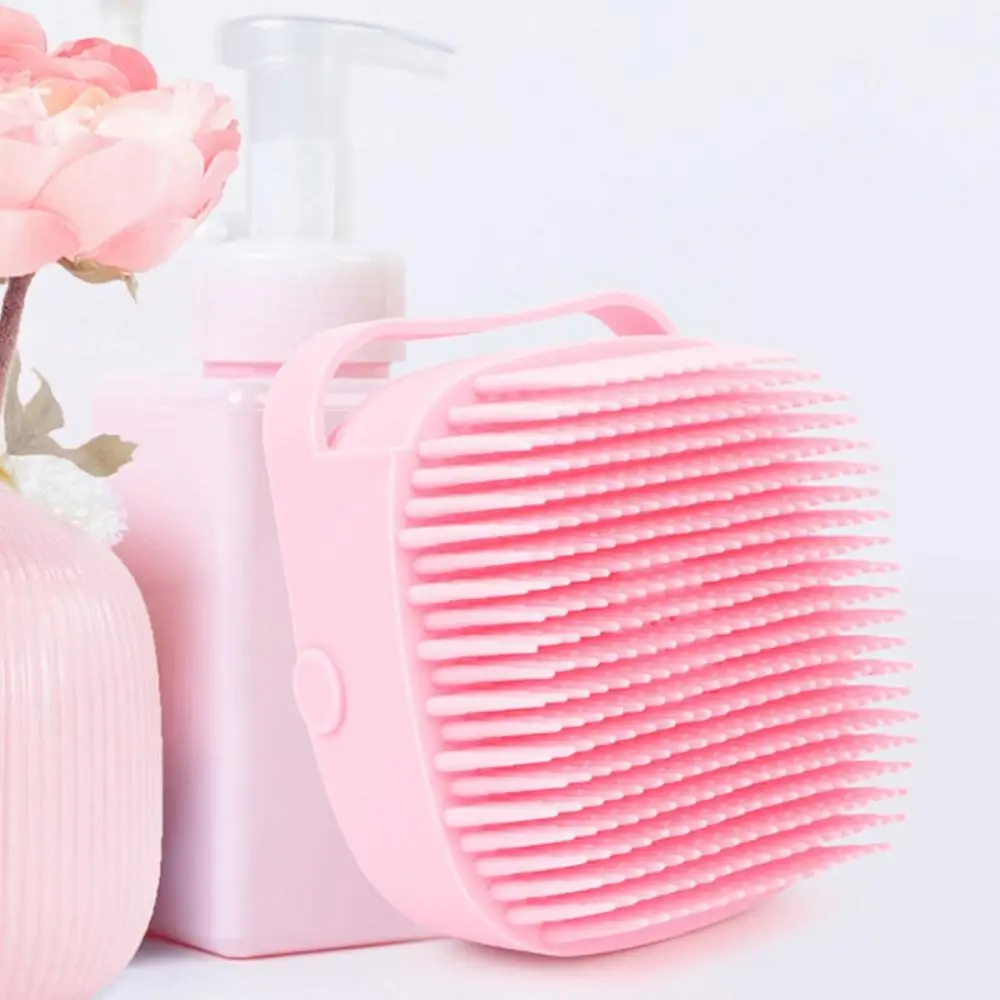 

Soft Exfoliating Hair Bath Brush Bathroom Silicone Rubbing Massage Bathing Shower Cleaning Body Rub Shampoo Container Brush