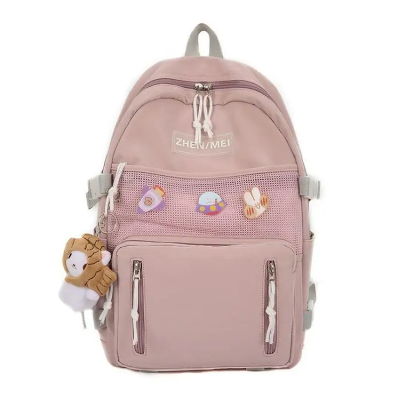 

Women Backpack Preppy Style School Bag Solid Color Large Capacity Rucksack Softback Travel Nylon Waterproof College New Backpack