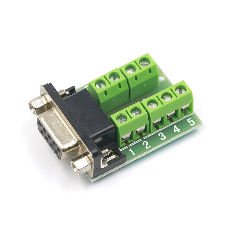 DB9 Мужской Женский адаптер сигналов терминальный модуль RS232 последовательный к