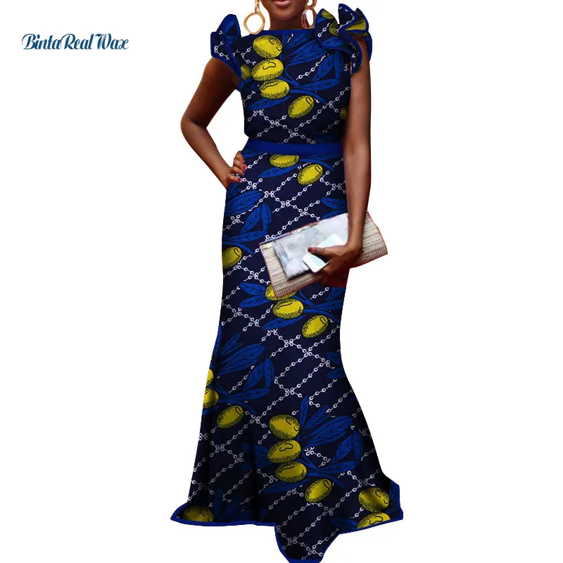 Женские африканские платья в стиле Дашики длинные африканском с принтом Анкары