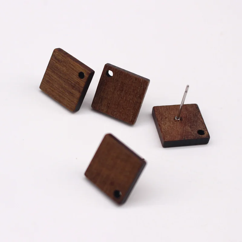 10 шт. деревянная серьга натуральный разъем квадратный овальный Круглый сделай