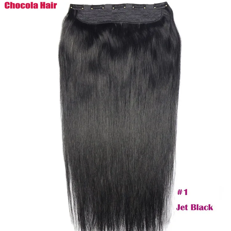 Chocala Hair 2"-28" Искусственные волосы одинаковой направленности волос 1 шт. набор 220 г натуральные бразильские прямые волосы шт зажим для наращивания человеческих волос