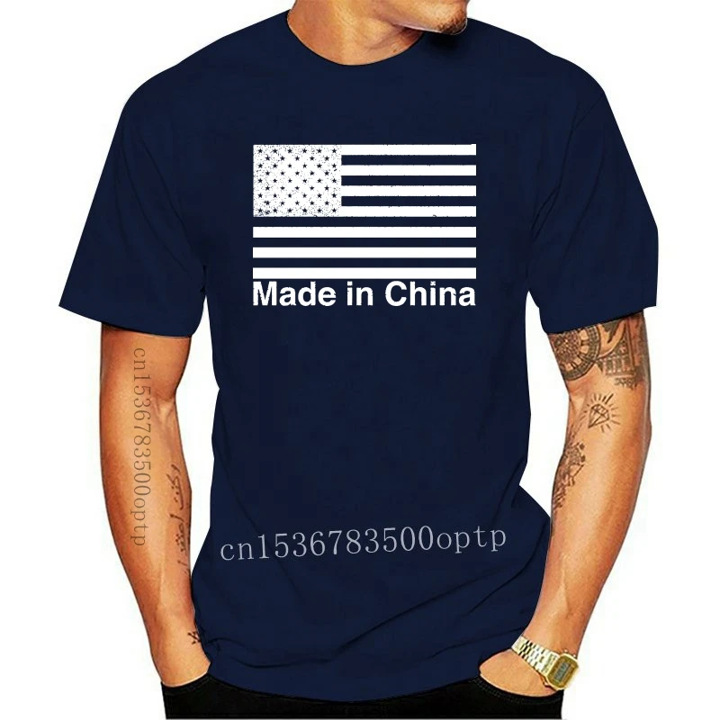 

New Mens Made In China Funny American Flag USA Pride T shirt
