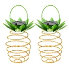 Уличные садовые фонари на солнечной батарее, декоративное освещение в виде ананаса для крыльца, ландшафтное освещение, водонепроницаемые светодиодсветодиодный фонари на солнечной батарее с автоматическим включениемвыключением, 2 шт.