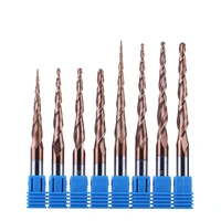 shk6mm r0 25 r1mm 1set of tapered ball nose woodworking engraving milling cutters with coated end mills wood working tool