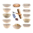 Корзина для хлеба, набор резаков для хлеба ручной работы из ротанга, набор баннетов для хлеба, корзины для хлеба, круглаяОвальная корзина для хлеба, хлебопекарство, кафе