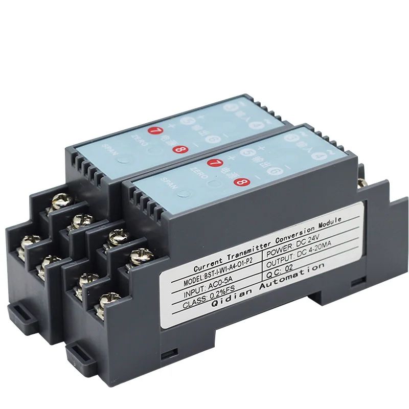 

AC Current Transmitter Sensor Transducer AC 1A 5A 10A 20A input 4-20mA 0-10V Output DC24V 220V Power Supply BST-I