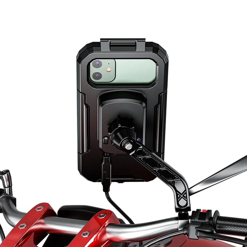 

Waterproof Motorcycle Cellphone Mount 360 Degree Rotation 15W Wireless Charger for 4.7-6.15.5-6.8 inch Smartphones
