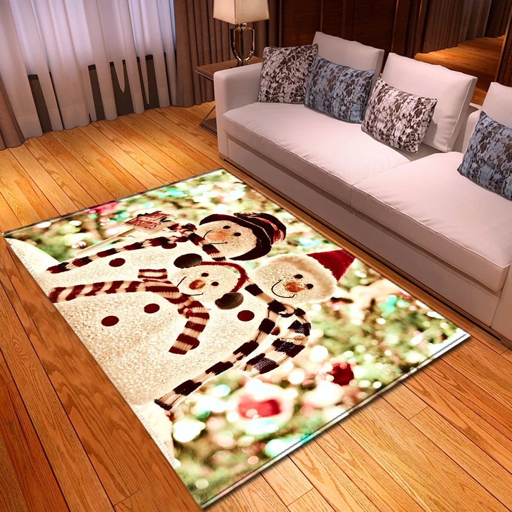 

Merry Christmas Big Rug Cartoon Kids Room Play Mats Soft Flannel Xmas Party Area Rugs Home Decor Carpets for Living Room Bedroom