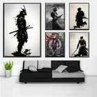 Современный настенный плакат с японским Самураем, без рамки