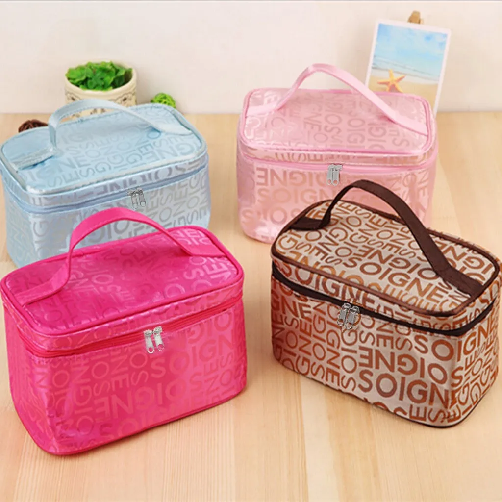 

Mode Brief Make Tas Multifunctionele Lady Vierkante Reizen Tote Grote Capaciteit Handig Opvouwbare Waterdichte Make-Up Tas #25