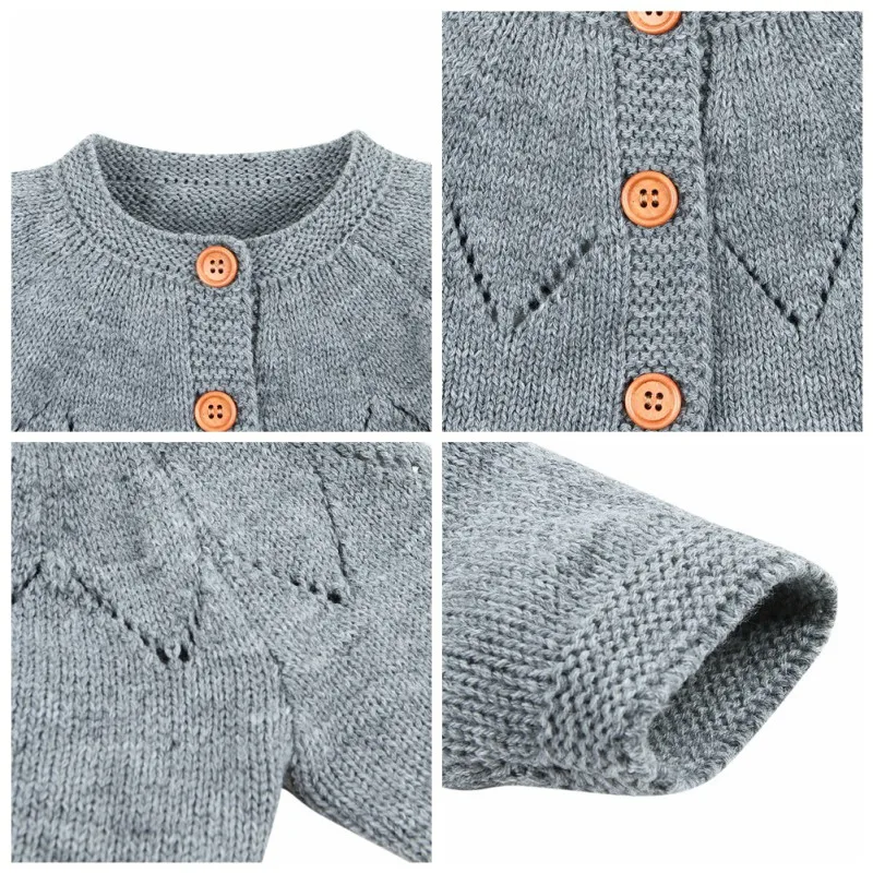 

Children Baby Kids Girl Boy Sweater Cardigan Hollow Design Tops Outfit Colorful Tees Casual Outerwear Coat Knitted Clothes