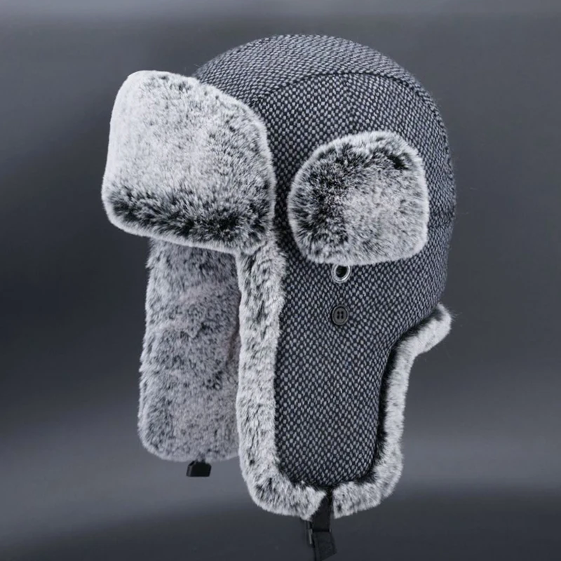 Зимние шапки бомберы для мужчин русская ушанка из искусственного меха ушанки