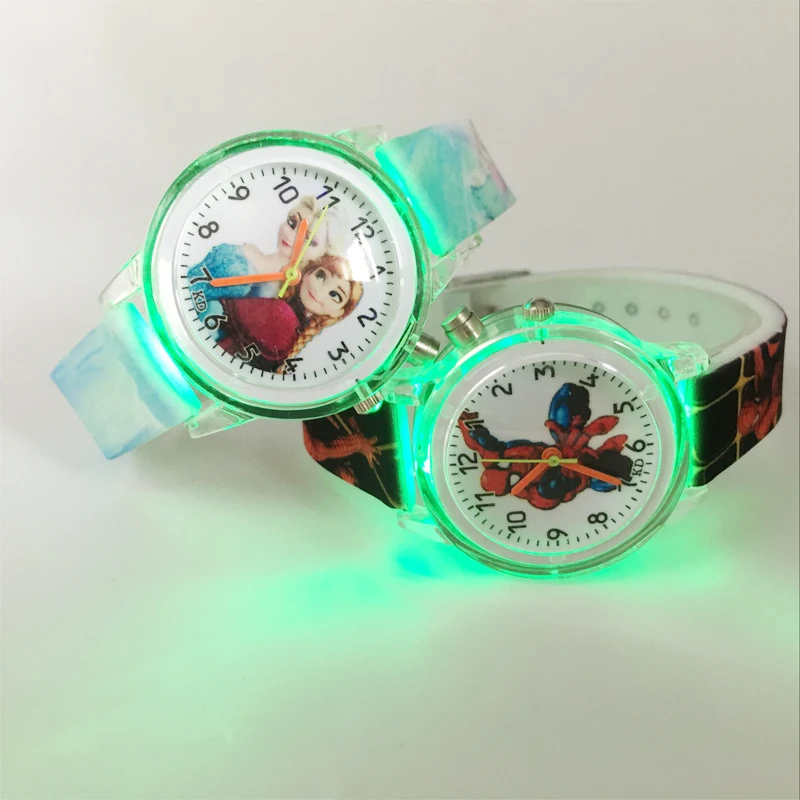 Цветной светильник-вспышка детские часы принцессы подарок для девочек