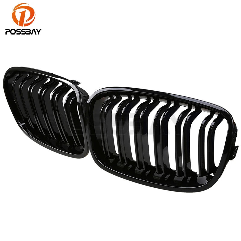 POSSBAY черный глянец двойной линии гоночный автомобиль решетка автомобиля