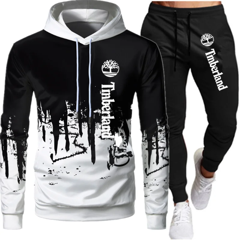 

Autumn Brand Tracksuits For Men Big Pocket Fleece Pullover Jogging Sets Fashion Sport Printed Tracksuit Homme Men Clothing