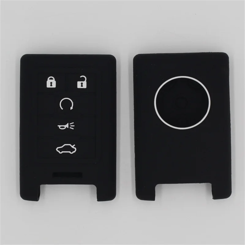 

silicone rubber car key fob cover case protect cap hood skin shell for Cadillac CTS ATS XTS SRX Escalade Remote 5 button keyless