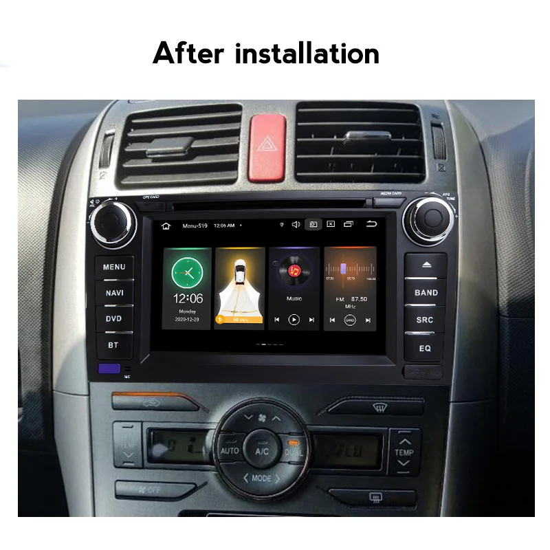 Автомобильный DVD-плеер GPS Android 11 для TOYOTA AURIS 2006-2011 4 Гб + 64 ГБ DSP-навигация BT Wi-Fi