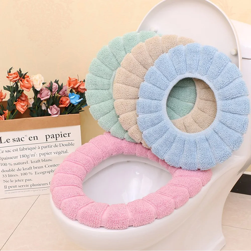 Теплое сиденье для унитаза зимнее удобное мягкое моющееся с подогревом