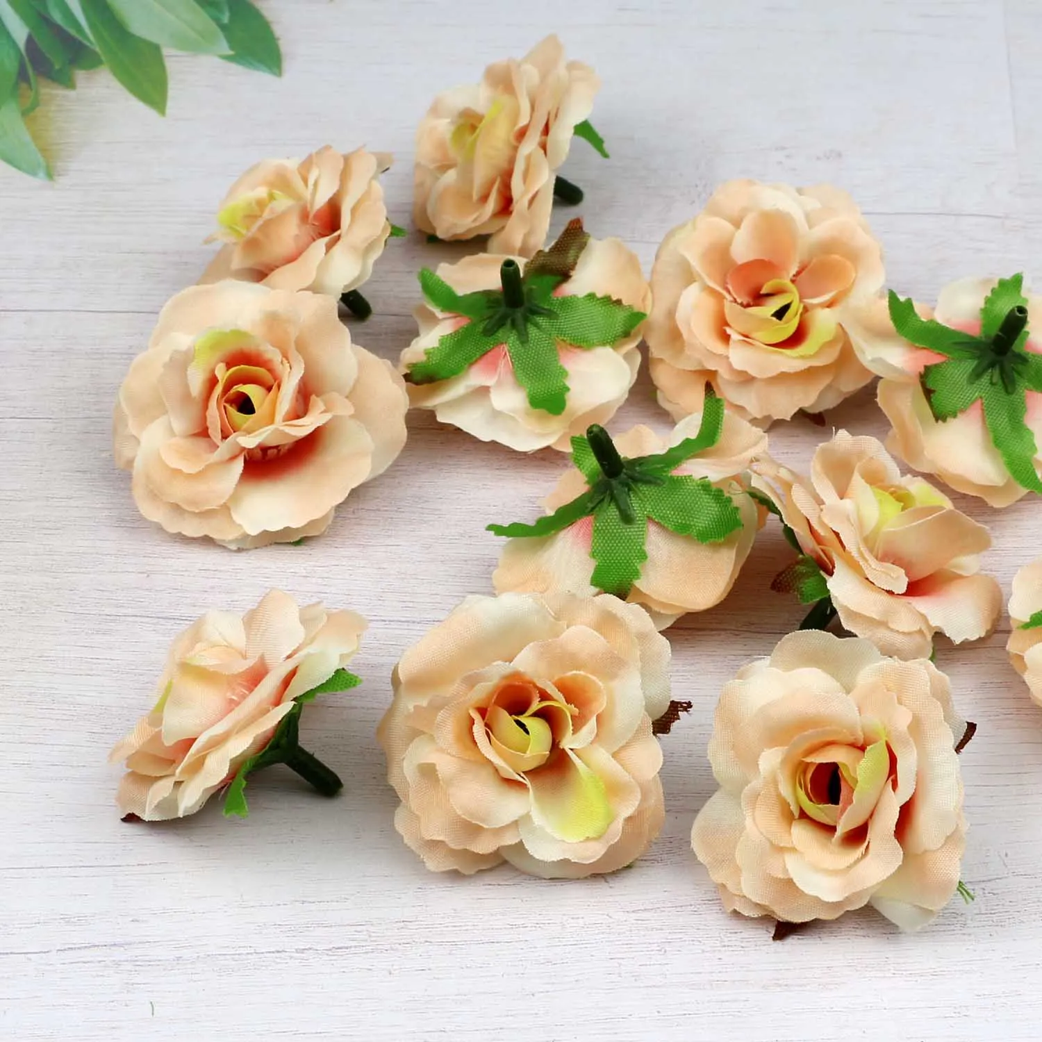 

Lulang 100pcs/Lot Flowers Heads Bulk Wedding Party Home Decoration Wreath DIY Scrapbooking Artificial Rose Bud Silk Flower Head