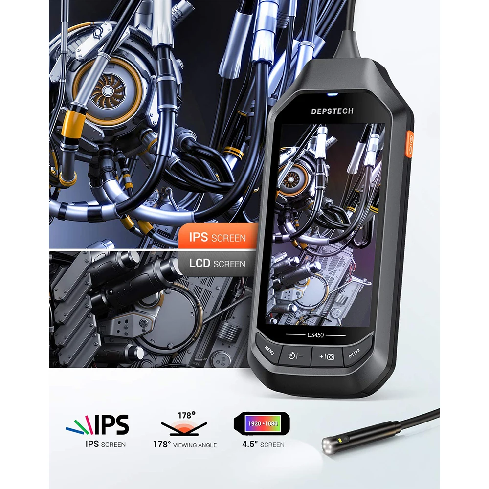 Видеокамера DEPSTECH DS450 1080P с двумя объективами диагональю 4 3 дюйма IPS-экраном