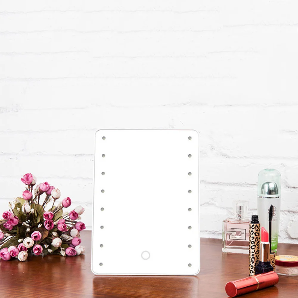 

1PC 16 LEDs Desktop Cosmetic Mirror Touch Screen Dimmable Makeup Mirrors for Girls )