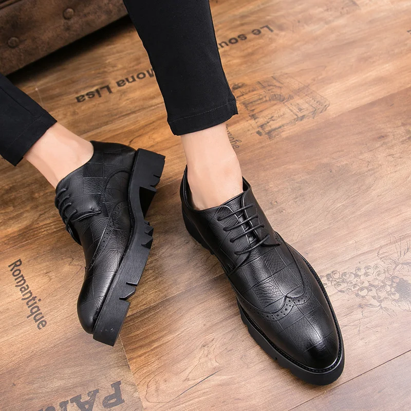 Men round-toe handmade shoes outdoor breathable fashion lace-up oxford for men comfortable leather party wedding | Обувь