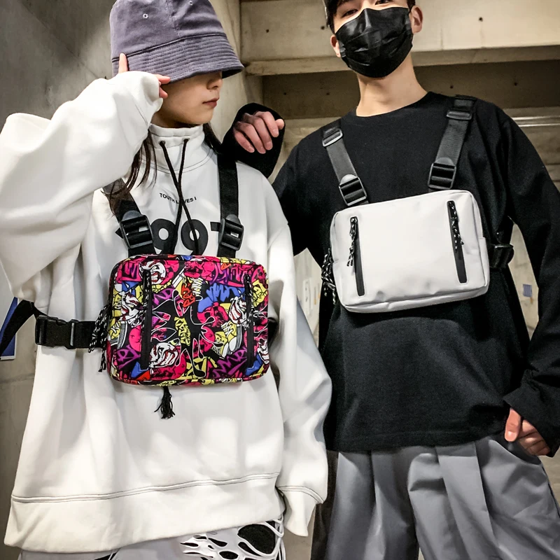 New Graffiti Hip-Hop Chest Bags For Man Fashion Double Opening Rectangle Women Streetwear Sgraffiti Writer Rig Bag |