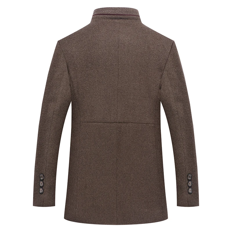 

Men's Autumn&Winter Warm Woolen Jacket Coats Male Casual Business Fashion Slim Fit Solid Single Breasted Fur Collar Outwear