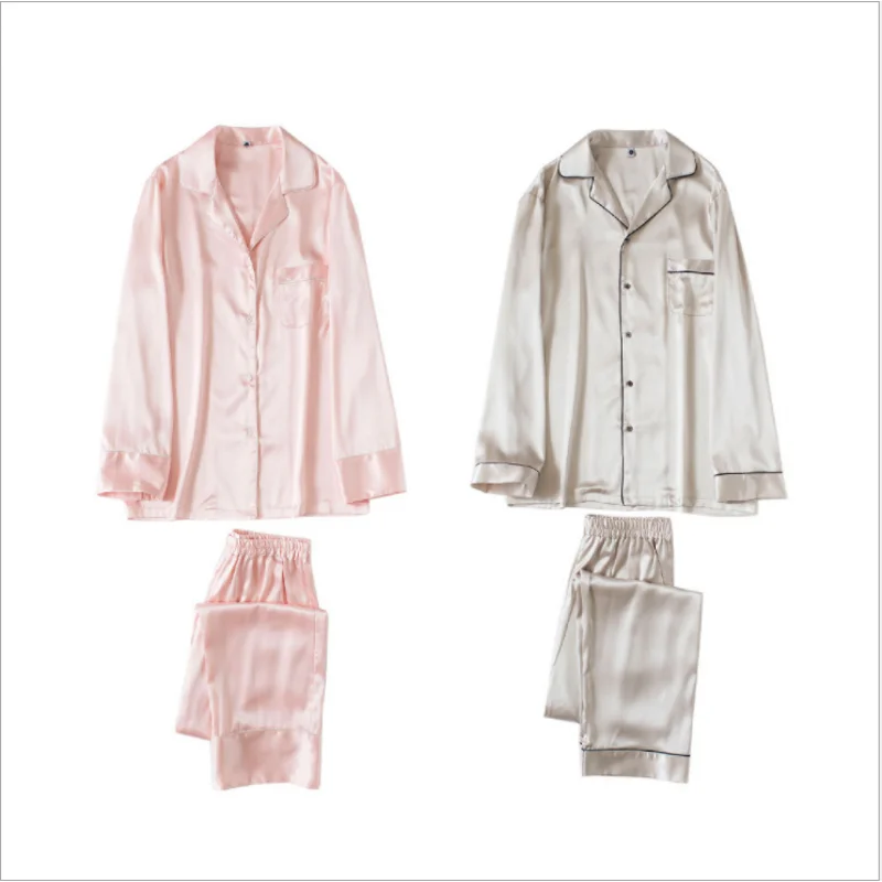 Весенние Роскошные пижамные комплекты для пар женская одежда сна из