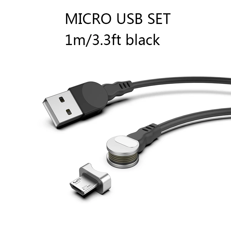 Магнитный usb-кабель для зарядного устройства с разъемом type-C, зарядный кабель для сотового телефона, 2 в 1, вращающийся кабель для iPhone XR, быстрая зарядка, Micro USB
