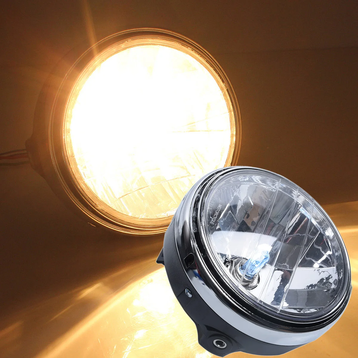 

Signal Head 7 inch Lamp Motorcycle Round Universal 17.5cm 7" H4 Halo Replacement