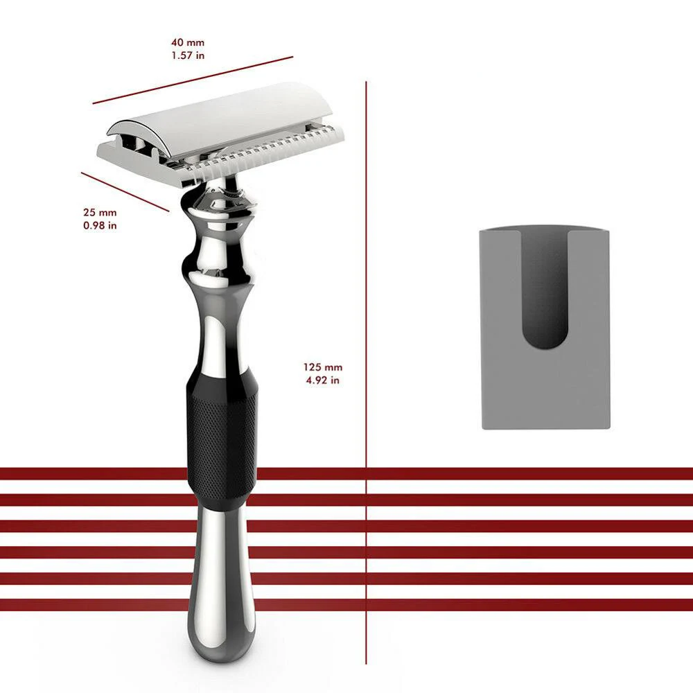 НОВАЯ безопасная бритва с двойными краями из алюминиевого сплава антискользящим